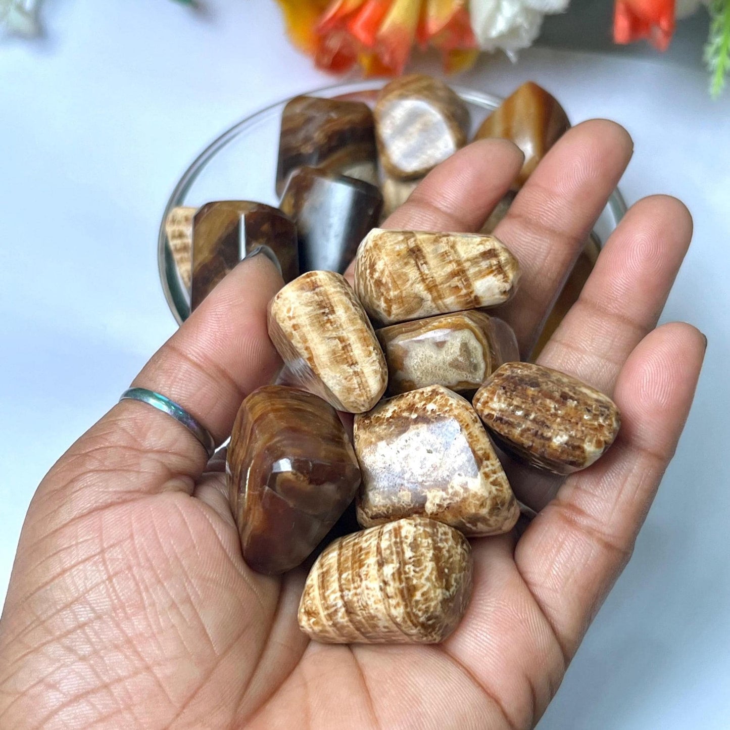 Brown Aragonite Stone Tumbled Stone - Spiritual Stone -Healing Crystals in pack sizes of 1,3,5, and 10 Pieces Quality AAAAA +++++