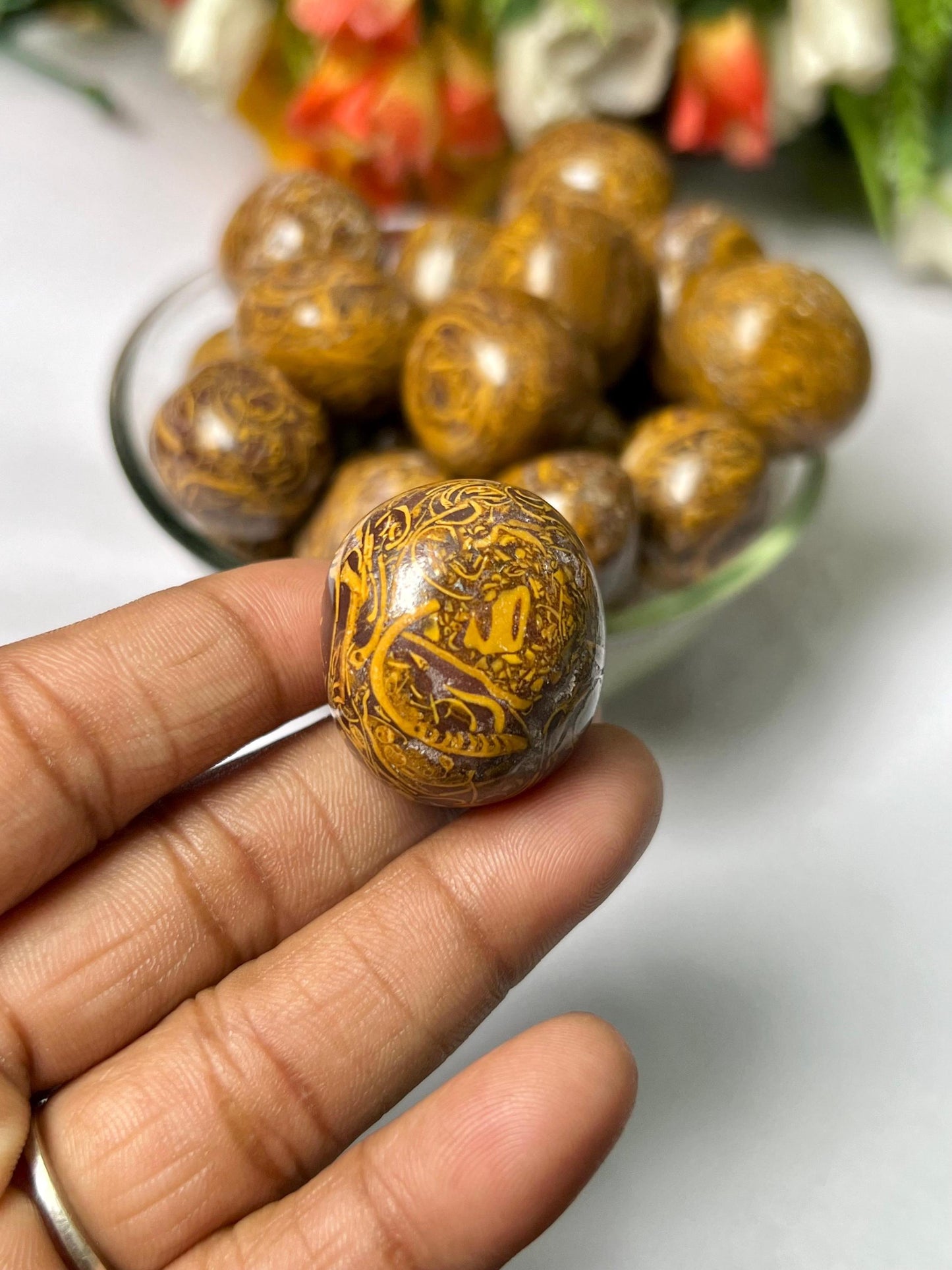 Calligraphy / Mariyam Stone Tumbled Stone - Spiritual Stone -Healing Crystals in pack sizes of 1,3,5, and 10 Pieces Quality AAAAA +++++