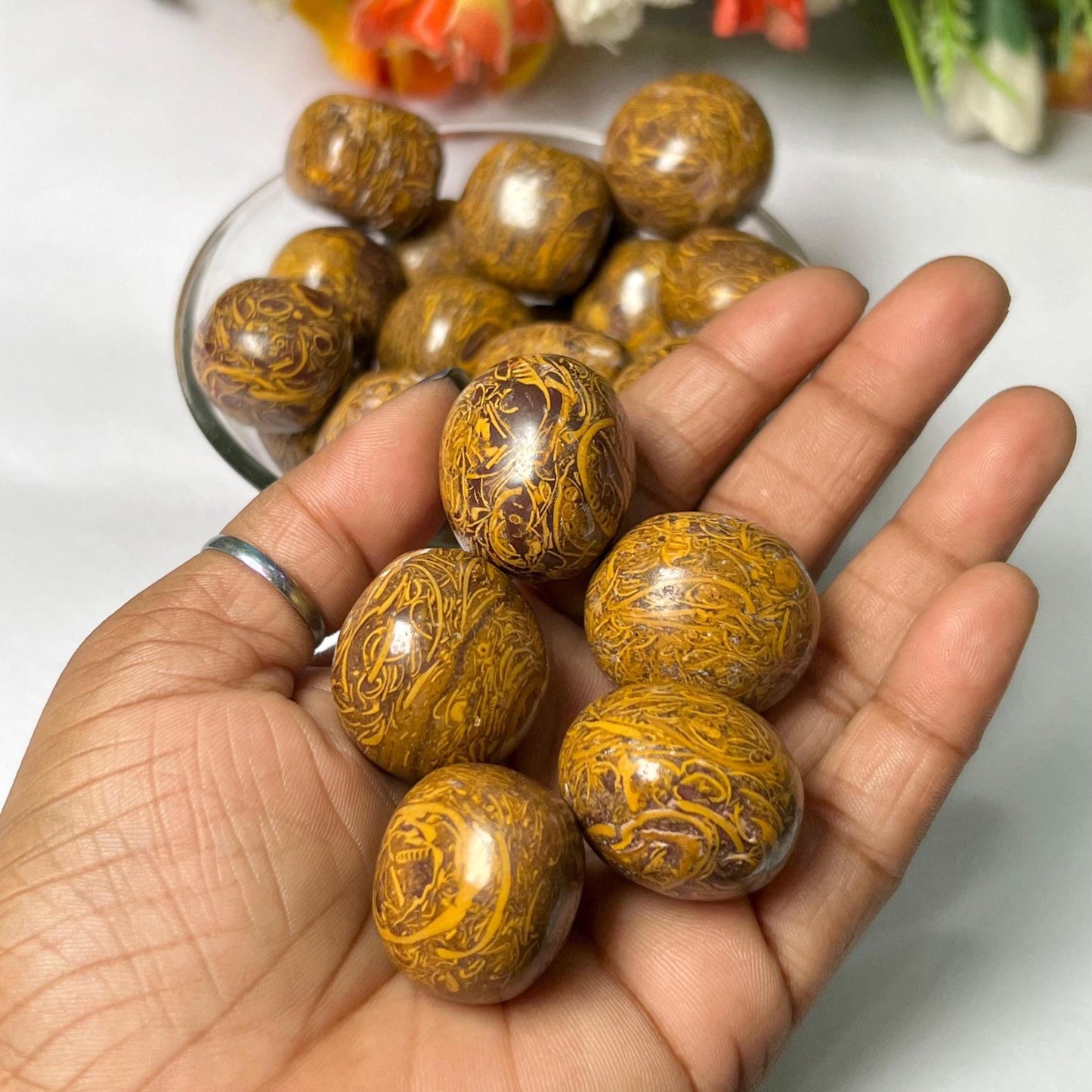 Calligraphy / Mariyam Stone Tumbled Stone - Spiritual Stone -Healing Crystals in pack sizes of 1,3,5, and 10 Pieces Quality AAAAA +++++