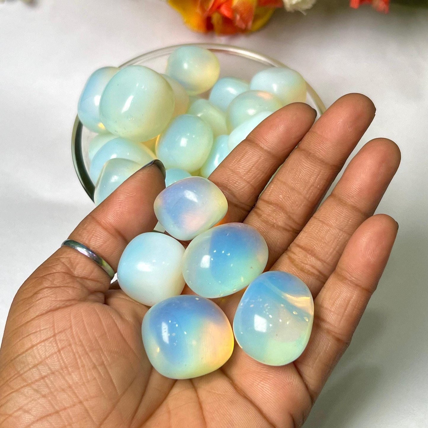 Opalite Stone Tumbled Stone - Spiritual Stone -Healing Crystals in pack sizes of 1,3,5, and 10 Pieces Quality AAAAA +++++