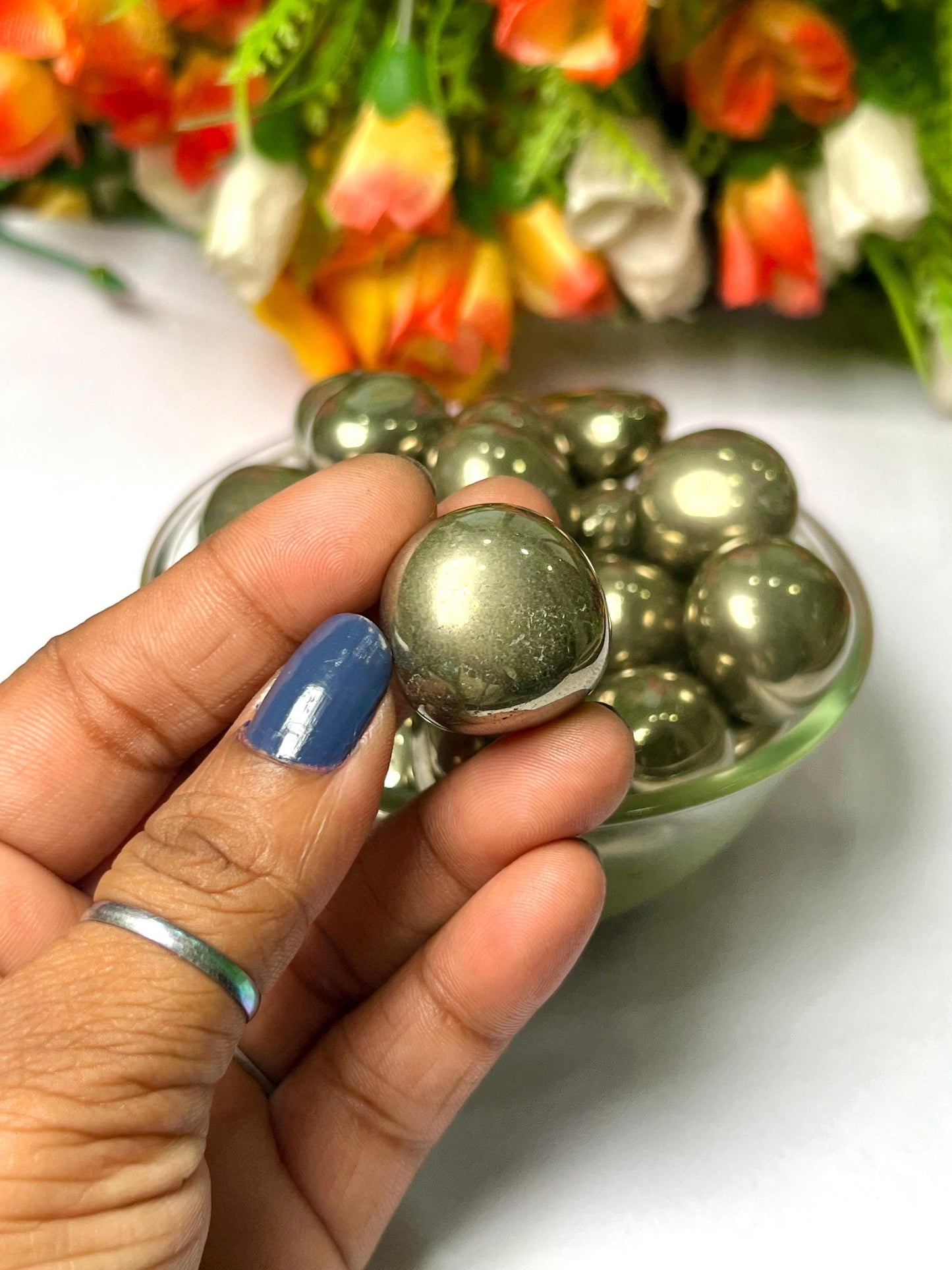 Pyrite Stone Tumbled Stone - Spiritual Stone -Healing Crystals in pack sizes of 1,3,5, and 10 Pieces Quality AAAAA +++++