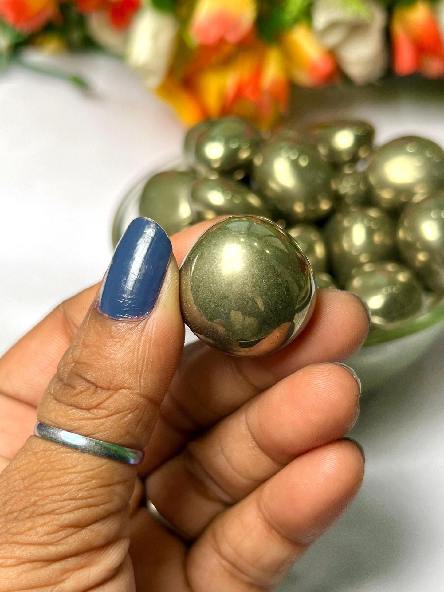 Pyrite Stone Tumbled Stone - Spiritual Stone -Healing Crystals in pack sizes of 1,3,5, and 10 Pieces Quality AAAAA +++++