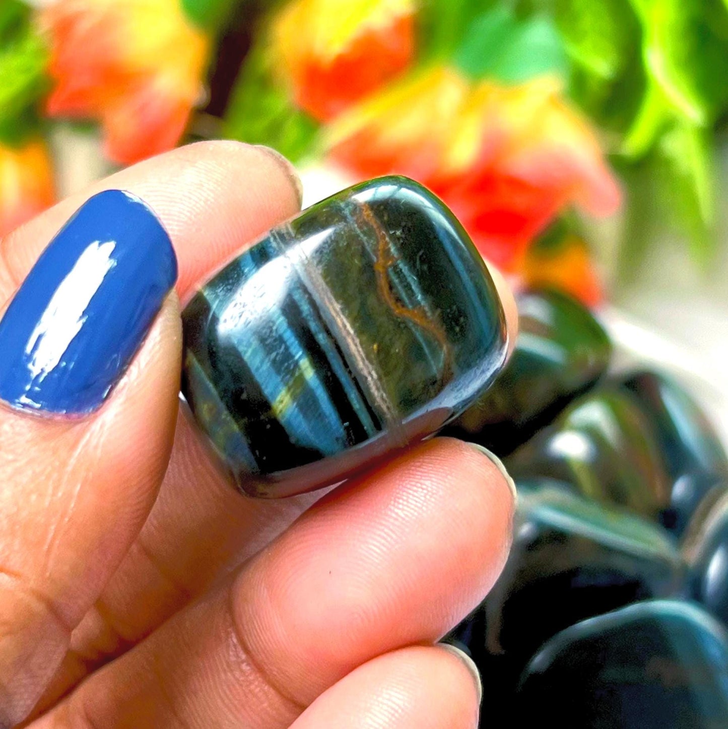Blue Tiger Eye Stone Tumbled Stone - Spiritual Stone -Healing Crystals in pack sizes of 1,3,5, and 10 Pieces Quality AAAAA +++++