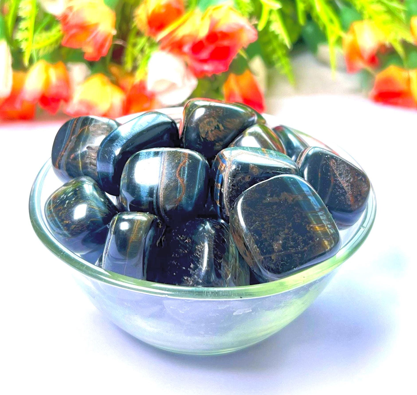 Blue Tiger Eye Stone Tumbled Stone - Spiritual Stone -Healing Crystals in pack sizes of 1,3,5, and 10 Pieces Quality AAAAA +++++