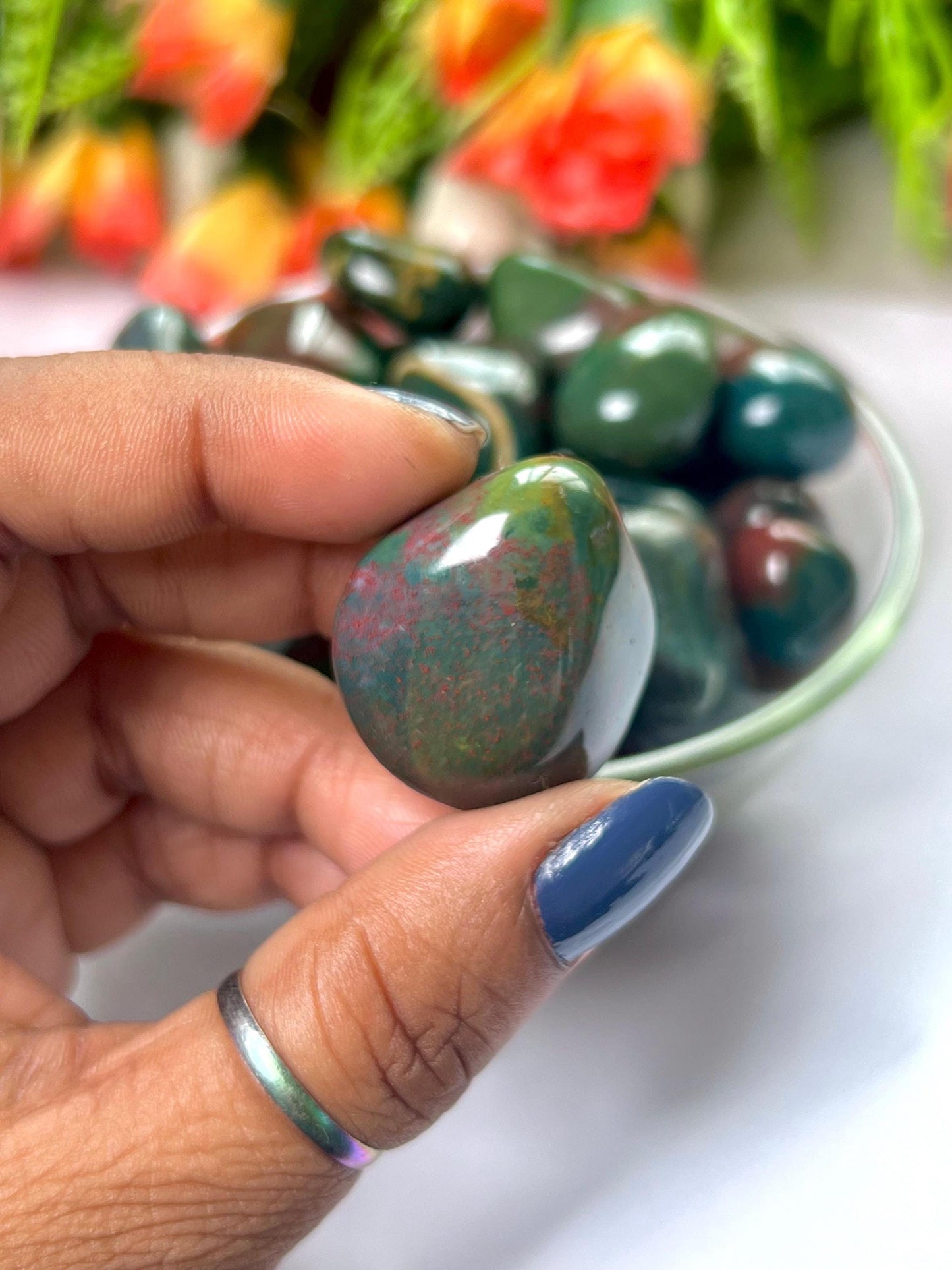 Blood Stone Tumbled Stone - Spiritual Stone -Healing Crystals in pack sizes of 1,3,5, and 10 Pieces Quality AAAAA +++++