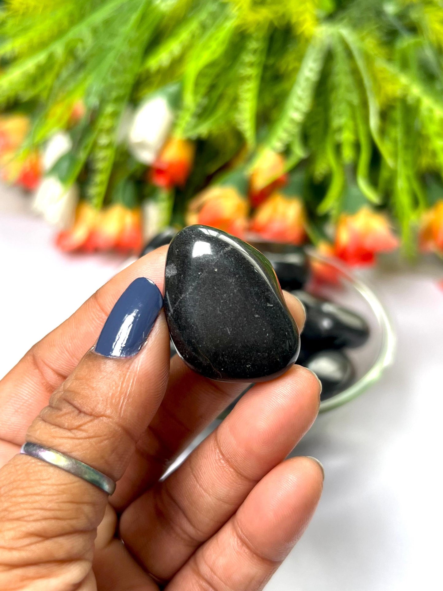 Black Azeztulite Stone Tumbled Stone - Spiritual Stone -Healing Crystals in pack sizes of 1,3,5, and 10 Pieces Quality AAAAA +++++