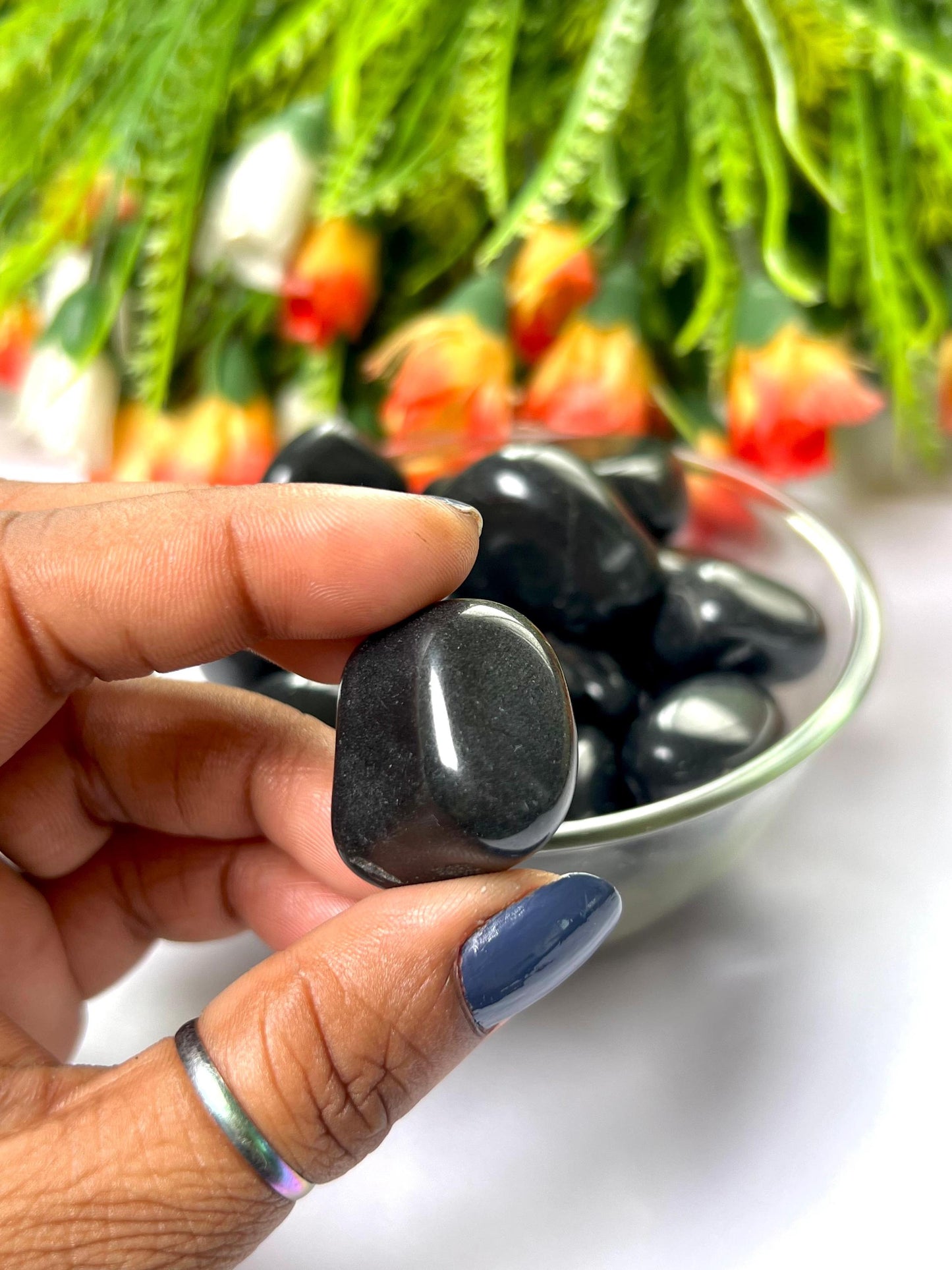 Black Azeztulite Stone Tumbled Stone - Spiritual Stone -Healing Crystals in pack sizes of 1,3,5, and 10 Pieces Quality AAAAA +++++