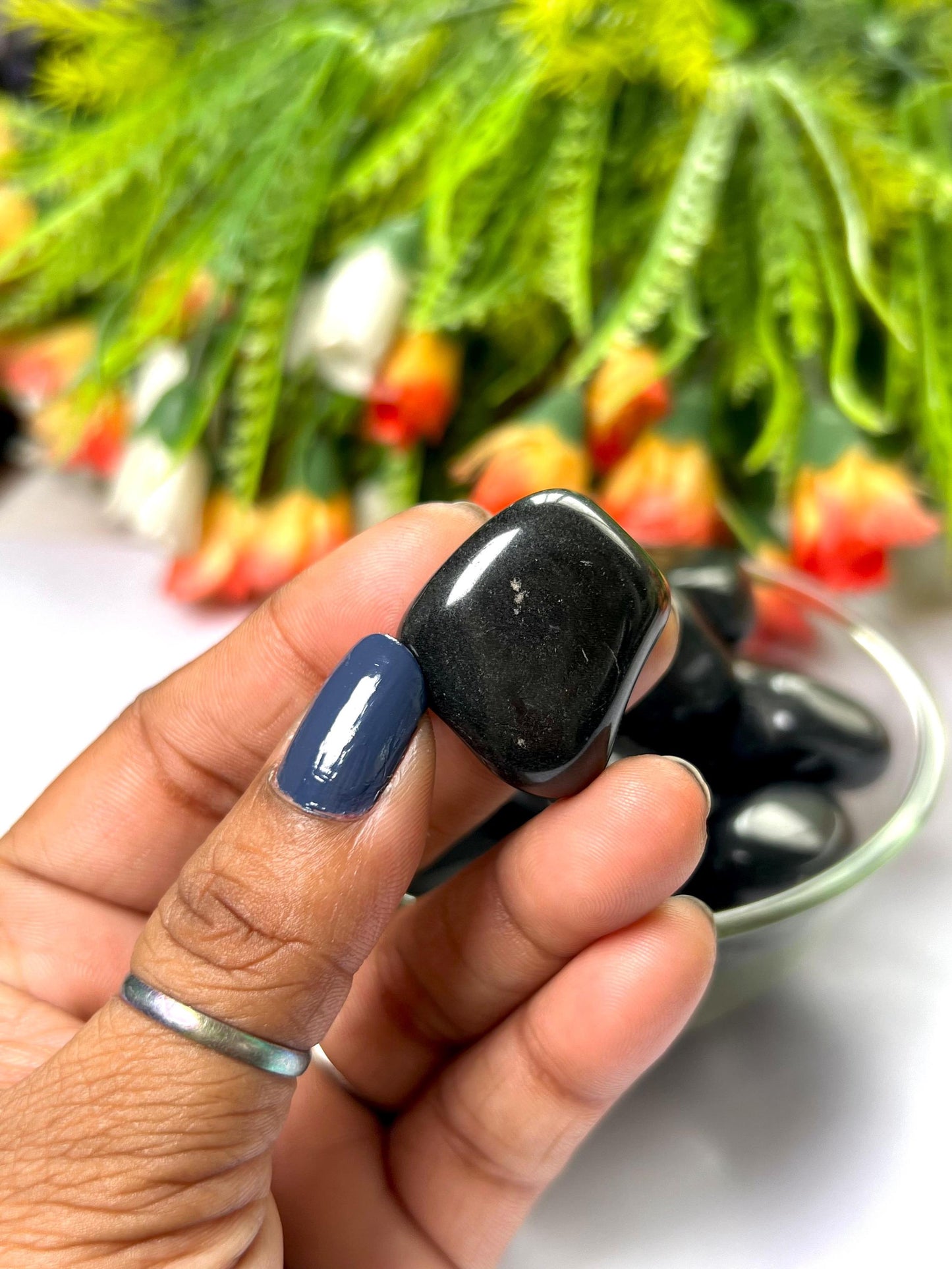 Black Azeztulite Stone Tumbled Stone - Spiritual Stone -Healing Crystals in pack sizes of 1,3,5, and 10 Pieces Quality AAAAA +++++