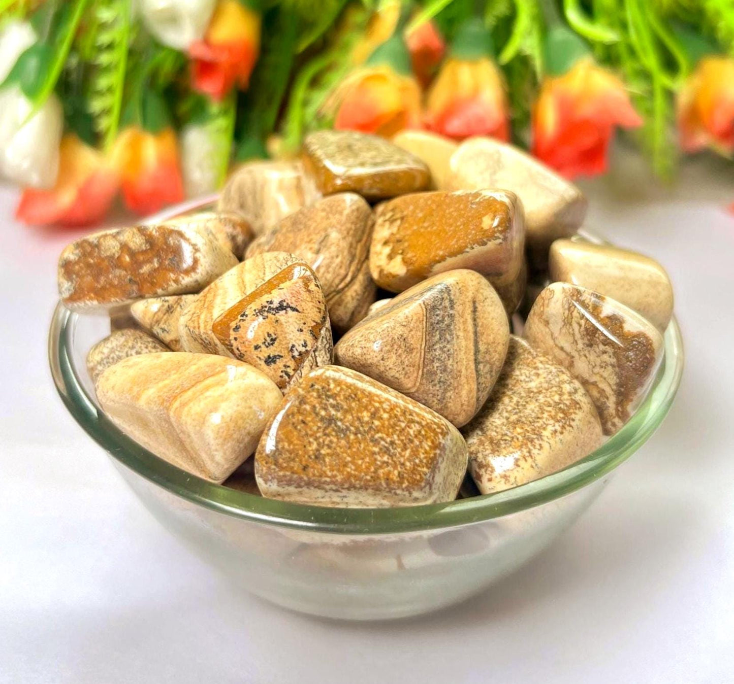 Picture Jasper Stone Tumbled Stone - Spiritual Stone -Healing Crystals in pack sizes of 1,3,5, and 10 Pieces Quality AAAAA +++++