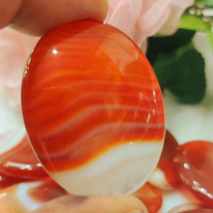 Red Sulemani Worry Stone – Crystal Worry Stone – Pocket Stone – Healing Crystal - 4.5x3.5cm