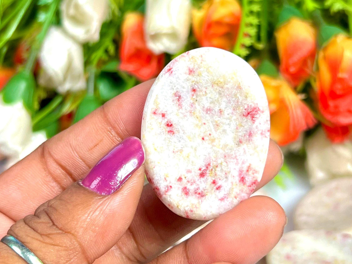 Cinnabarite Worry Stone – Crystal Worry Stone – Pocket Stone – Healing Crystal - 4.5x3.5cm