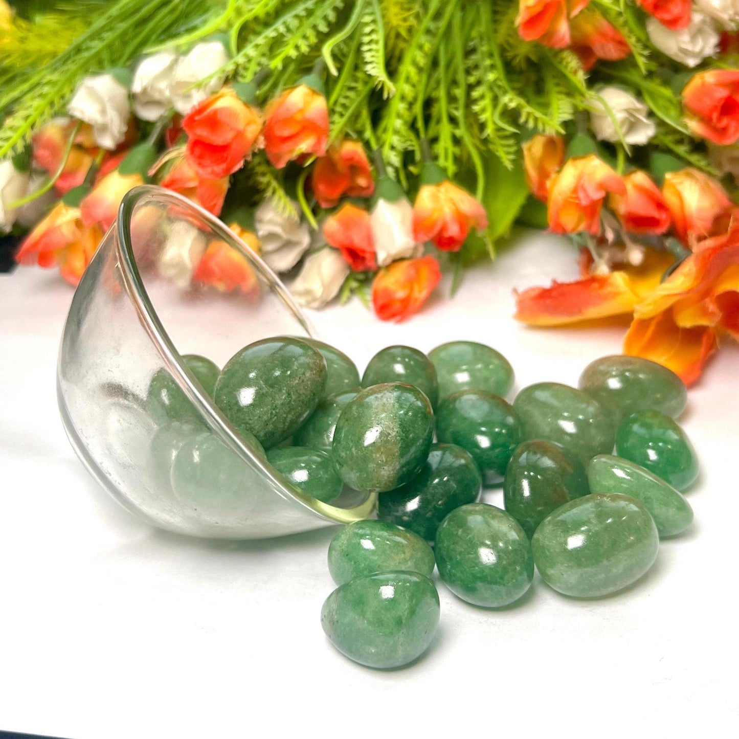 Green Strawberry Quartz Stone Tumbled Stone - Spiritual Stone -Healing Crystals in pack sizes of 1,3,5, and 10 Pieces Quality AAAAA +++++