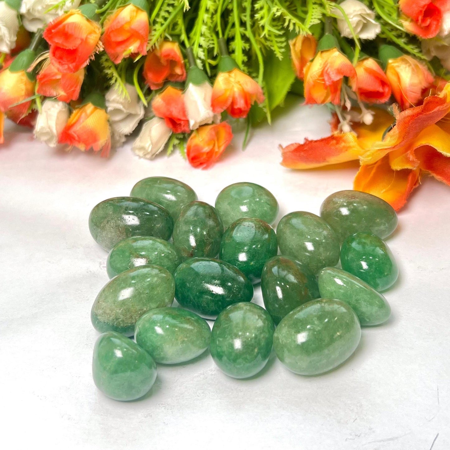 Green Strawberry Quartz Stone Tumbled Stone - Spiritual Stone -Healing Crystals in pack sizes of 1,3,5, and 10 Pieces Quality AAAAA +++++