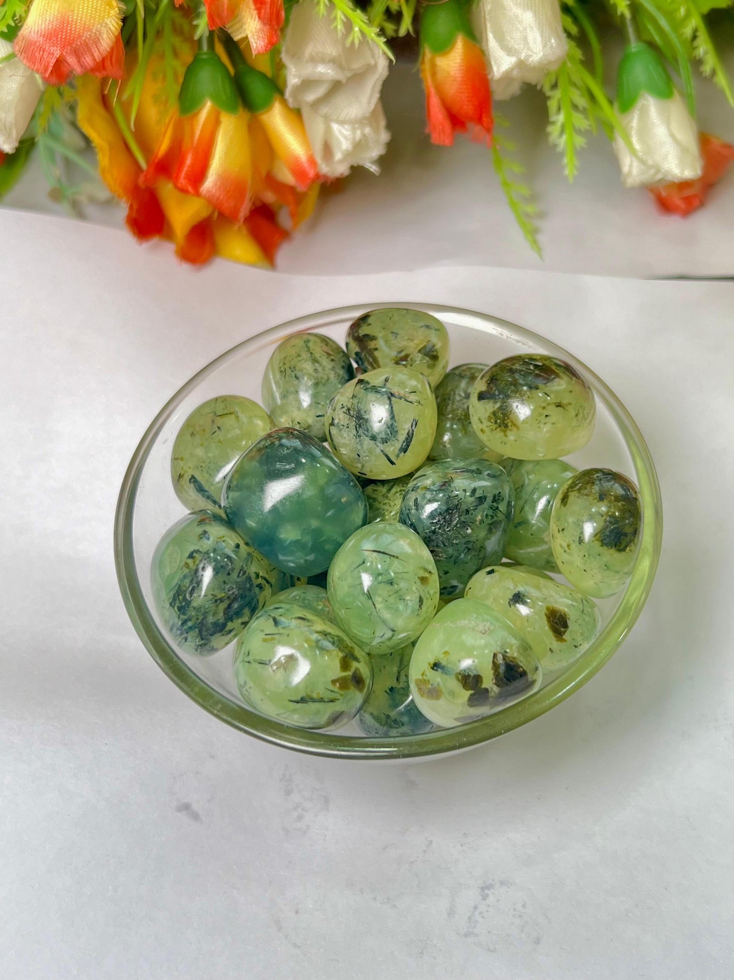 Prehnite Stone Tumbled Stone - Spiritual Stone -Healing Crystals in pack sizes of 1,3,5, and 10 Pieces Quality AAAAA +++++