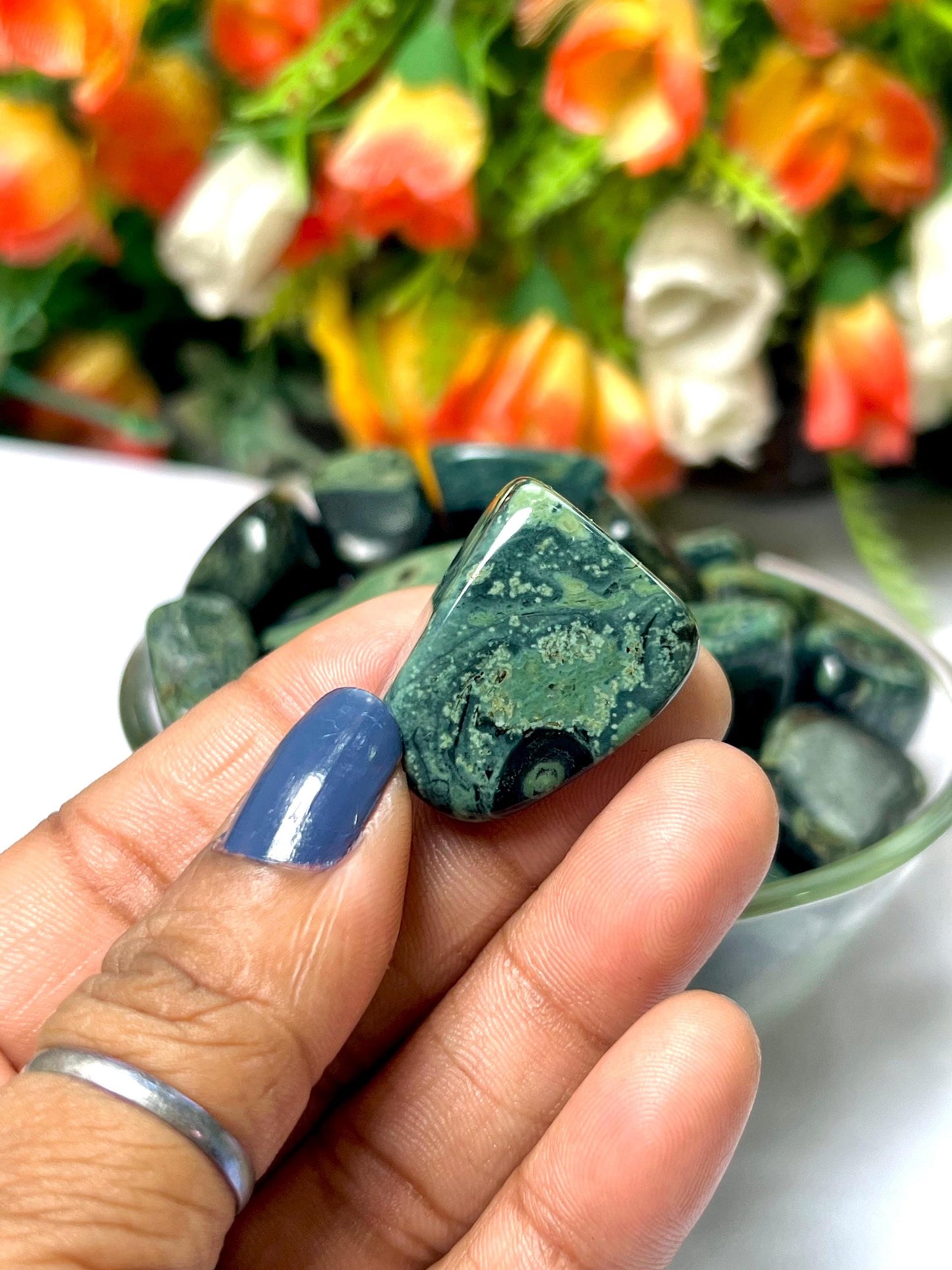Kambaba Jasper Stone Tumbled Stone - Spiritual Stone -Healing Crystals in pack sizes of 1,3,5, and 10 Pieces Quality AAAAA +++++