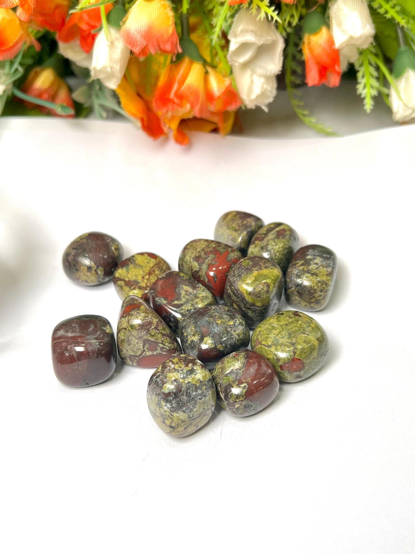 Dragon Blood Stone Tumbled Stone - Spiritual Stone -Healing Crystals in pack sizes of 1,3,5, and 10 Pieces Quality AAAAA +++++