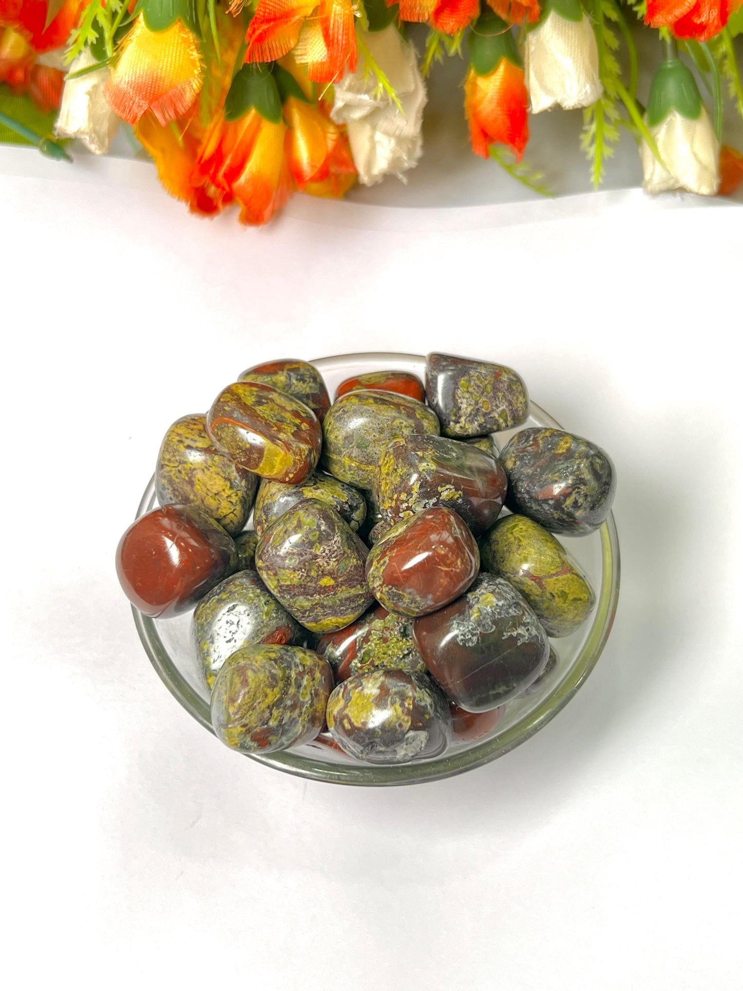 Dragon Blood Stone Tumbled Stone - Spiritual Stone -Healing Crystals in pack sizes of 1,3,5, and 10 Pieces Quality AAAAA +++++