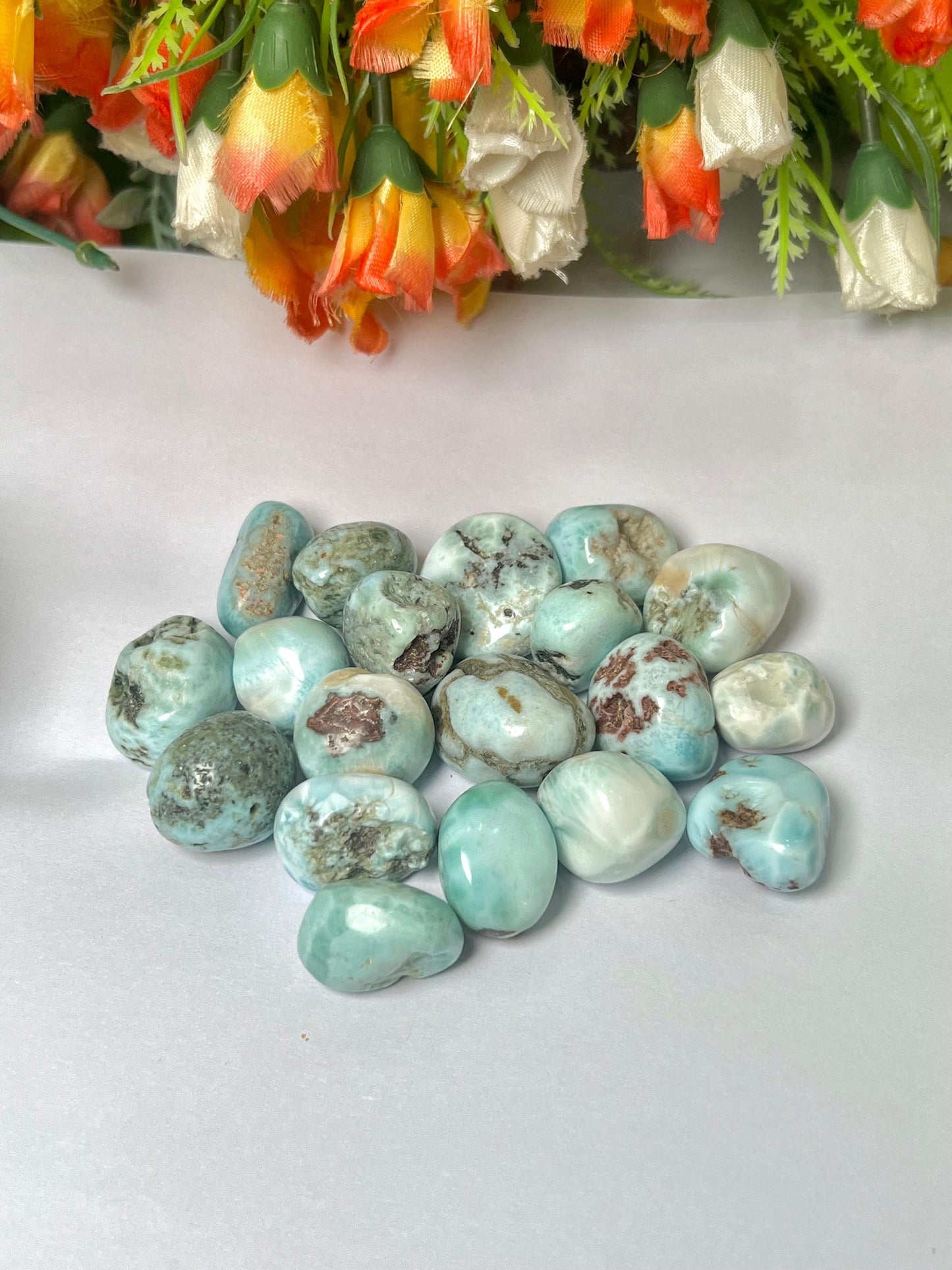 Larimar Stone Tumbled Stone - Spiritual Stone -Healing Crystals in pack sizes of 1,3,5, and 10 Pieces Quality AAAAA +++++