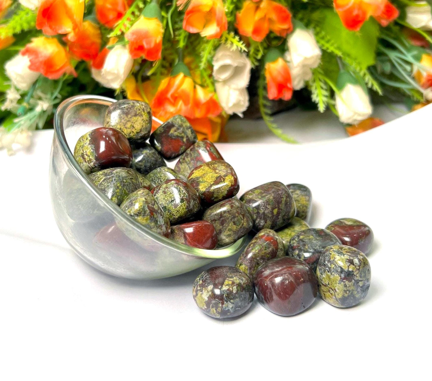 Dragon Blood Stone Tumbled Stone - Spiritual Stone -Healing Crystals in pack sizes of 1,3,5, and 10 Pieces Quality AAAAA +++++
