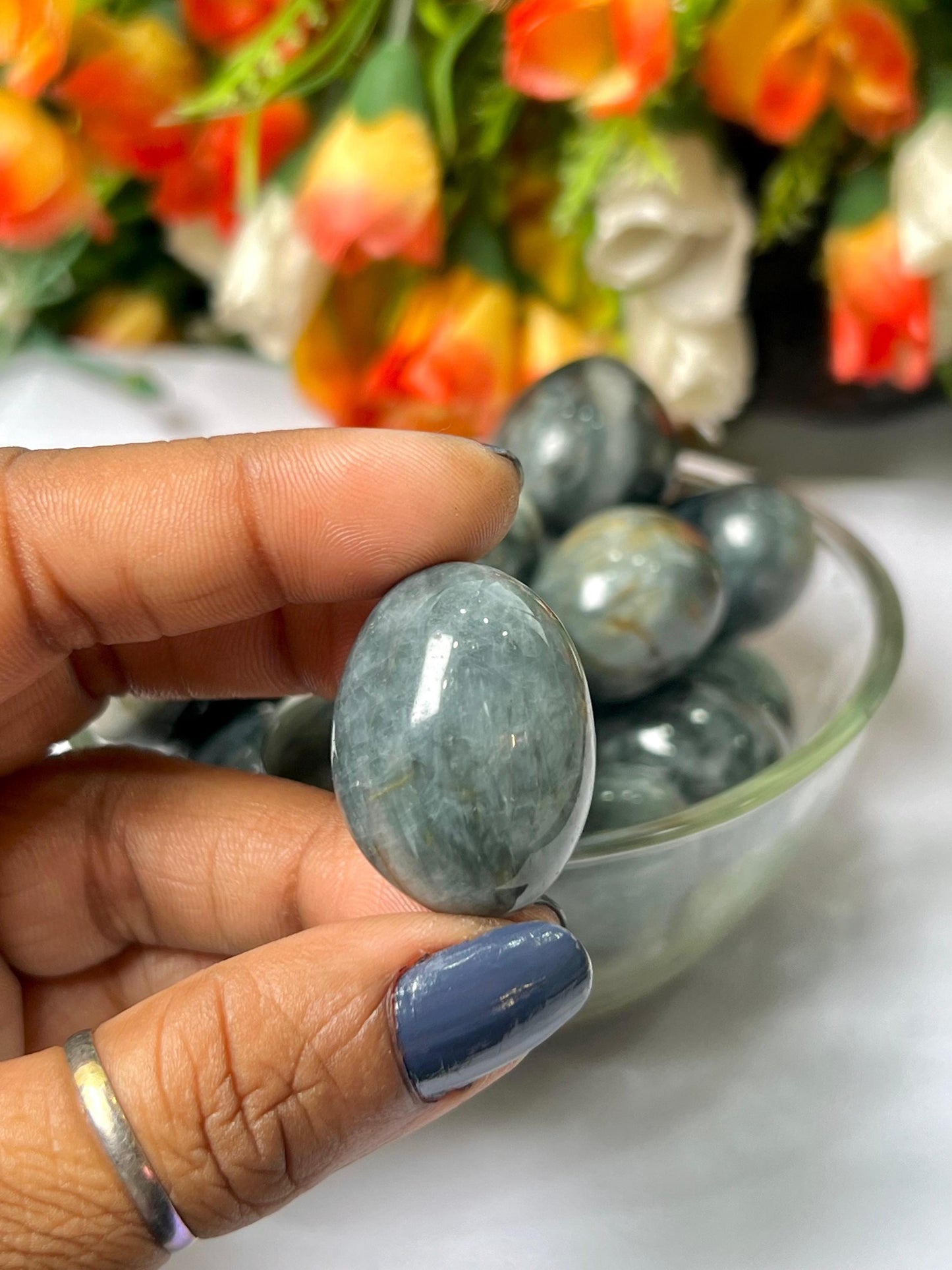 Gray Cat's Eye Stone Tumbled Stone - Spiritual Stone -Healing Crystals in pack sizes of 1,3,5, and 10 Pieces Quality AAAAA +++++
