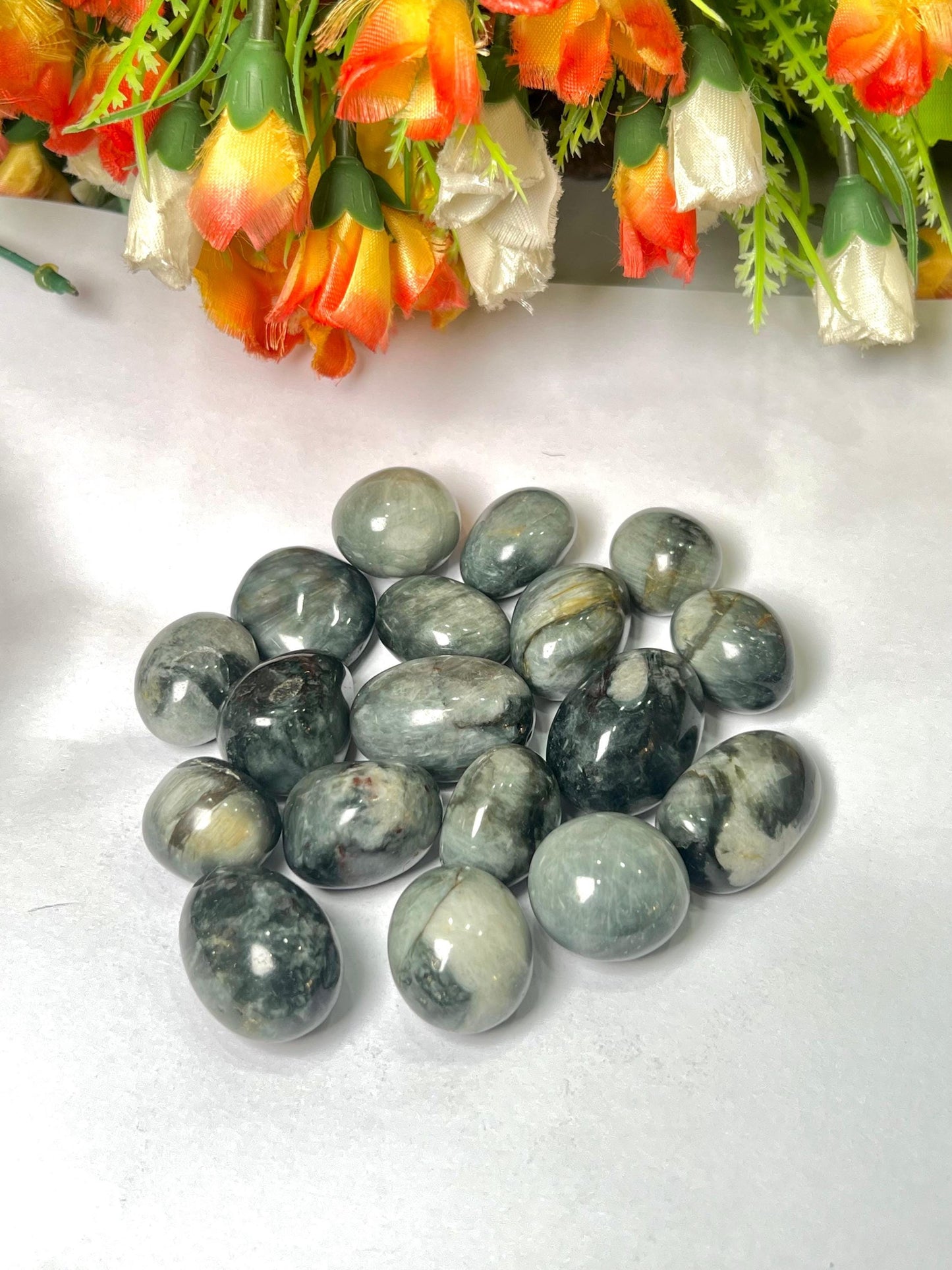 Gray Cat's Eye Stone Tumbled Stone - Spiritual Stone -Healing Crystals in pack sizes of 1,3,5, and 10 Pieces Quality AAAAA +++++