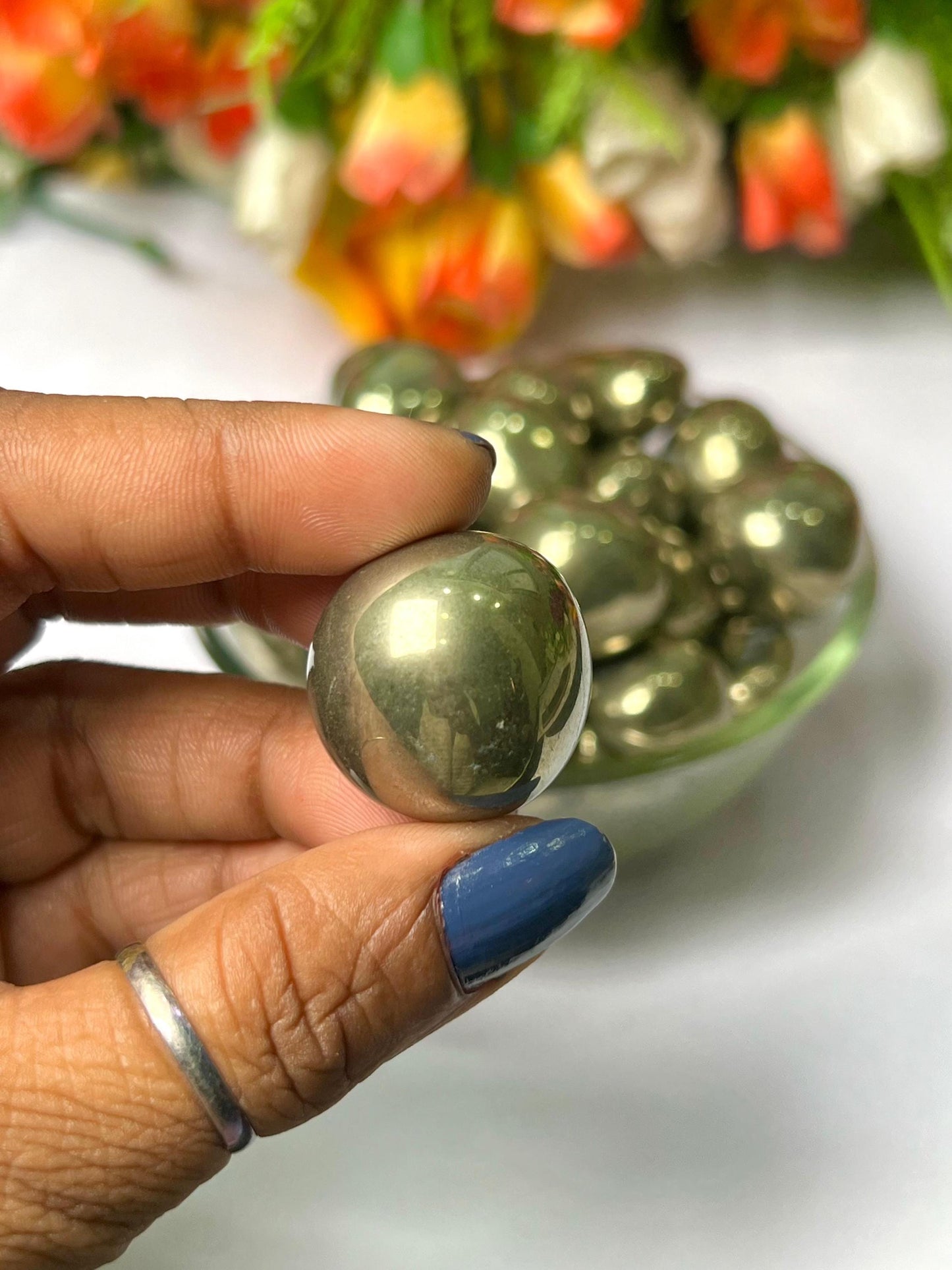 Pyrite Stone Tumbled Stone - Spiritual Stone -Healing Crystals in pack sizes of 1,3,5, and 10 Pieces Quality AAAAA +++++