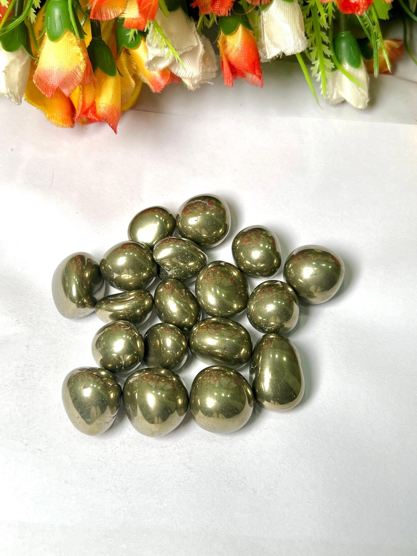 Pyrite Stone Tumbled Stone - Spiritual Stone -Healing Crystals in pack sizes of 1,3,5, and 10 Pieces Quality AAAAA +++++