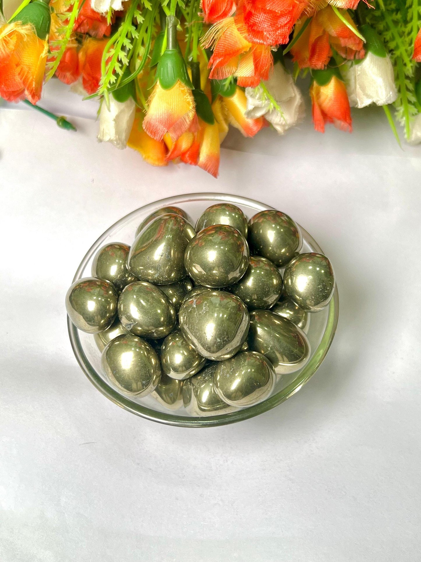 Pyrite Stone Tumbled Stone - Spiritual Stone -Healing Crystals in pack sizes of 1,3,5, and 10 Pieces Quality AAAAA +++++