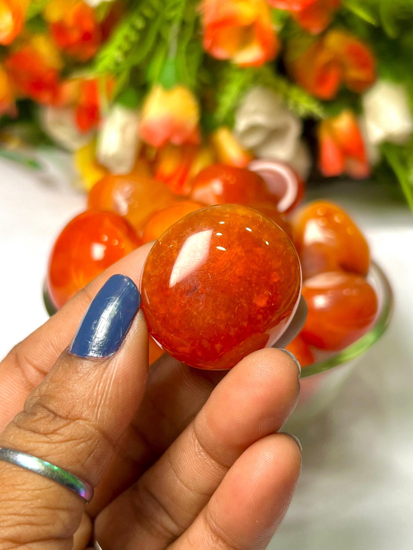 Carnelian Stone Tumbled Stone - Spiritual Stone -Healing Crystals in pack sizes of 1,3,5, and 10 Pieces Quality AAAAA +++++