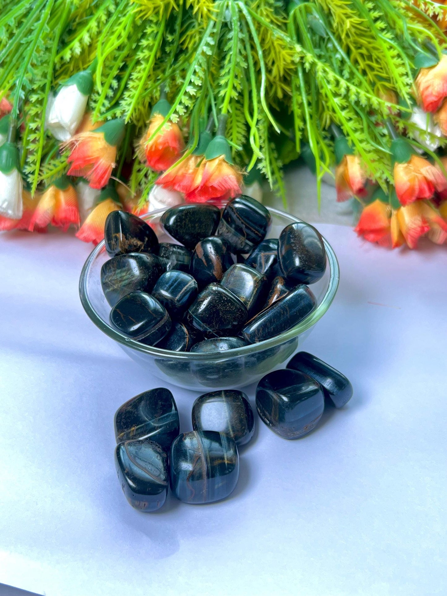 Blue Tiger Eye Stone Tumbled Stone - Spiritual Stone -Healing Crystals in pack sizes of 1,3,5, and 10 Pieces Quality AAAAA +++++