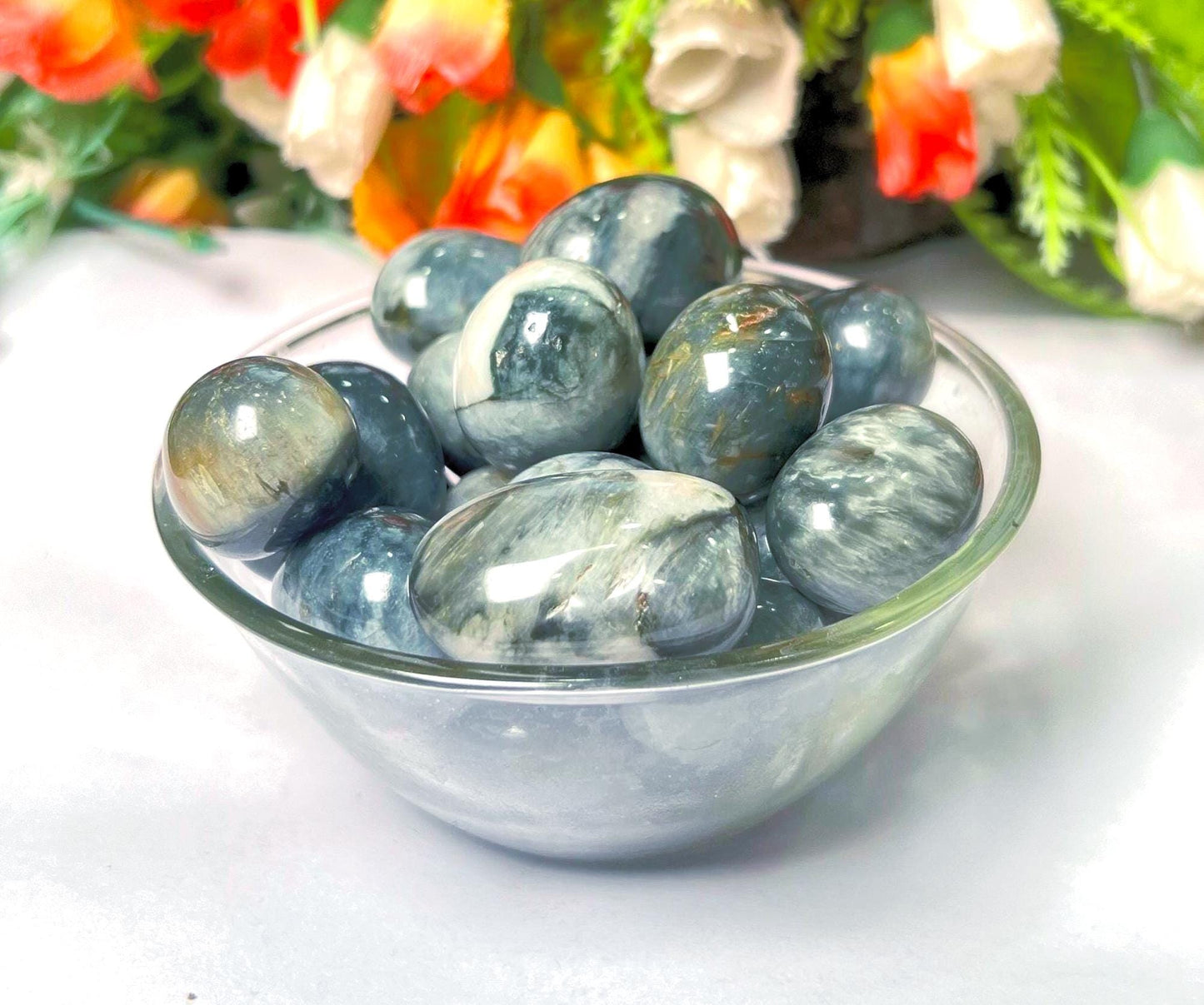 Gray Cat's Eye Stone Tumbled Stone - Spiritual Stone -Healing Crystals in pack sizes of 1,3,5, and 10 Pieces Quality AAAAA +++++