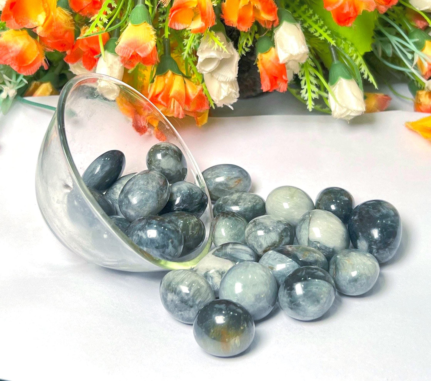 Gray Cat's Eye Stone Tumbled Stone - Spiritual Stone -Healing Crystals in pack sizes of 1,3,5, and 10 Pieces Quality AAAAA +++++