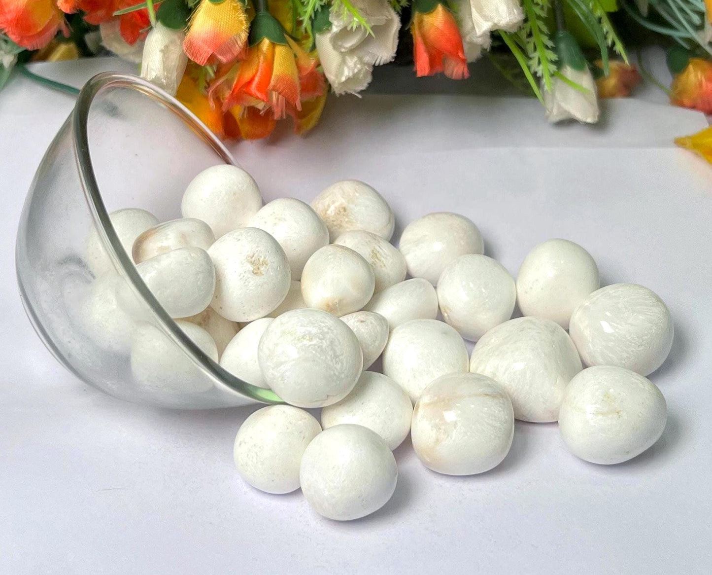 Scolecite Stone Tumbled Stone - Spiritual Stone -Healing Crystals in pack sizes of 1,3,5, and 10 Pieces Quality AAAAA +++++