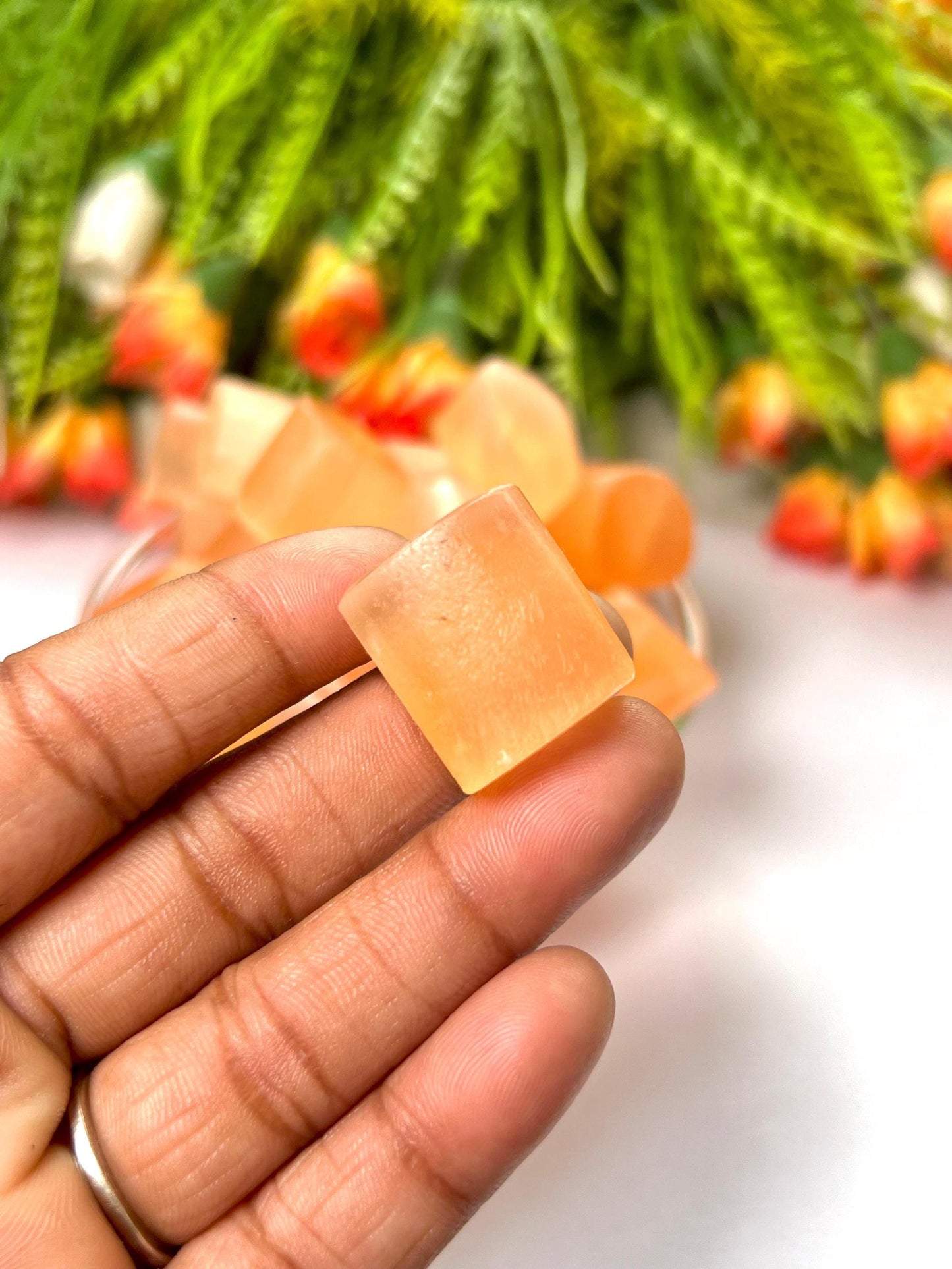 Orange Selenite Stone Tumbled Stone - Spiritual Stone -Healing Crystals in pack sizes of 1,3,5, and 10 Pieces Quality AAAAA +++++