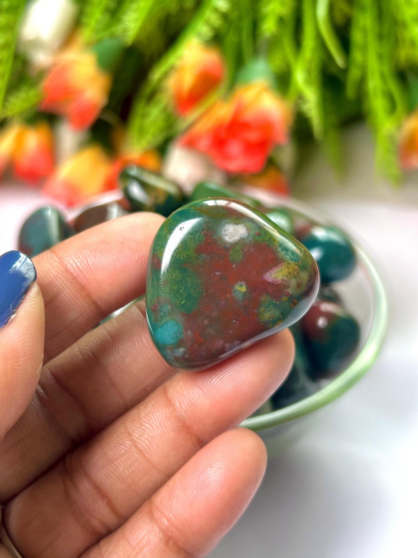 Blood Stone Tumbled Stone - Spiritual Stone -Healing Crystals in pack sizes of 1,3,5, and 10 Pieces Quality AAAAA +++++