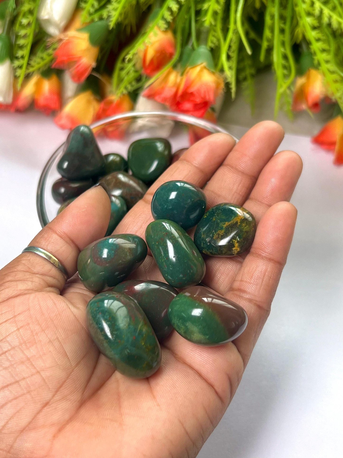Blood Stone Tumbled Stone - Spiritual Stone -Healing Crystals in pack sizes of 1,3,5, and 10 Pieces Quality AAAAA +++++