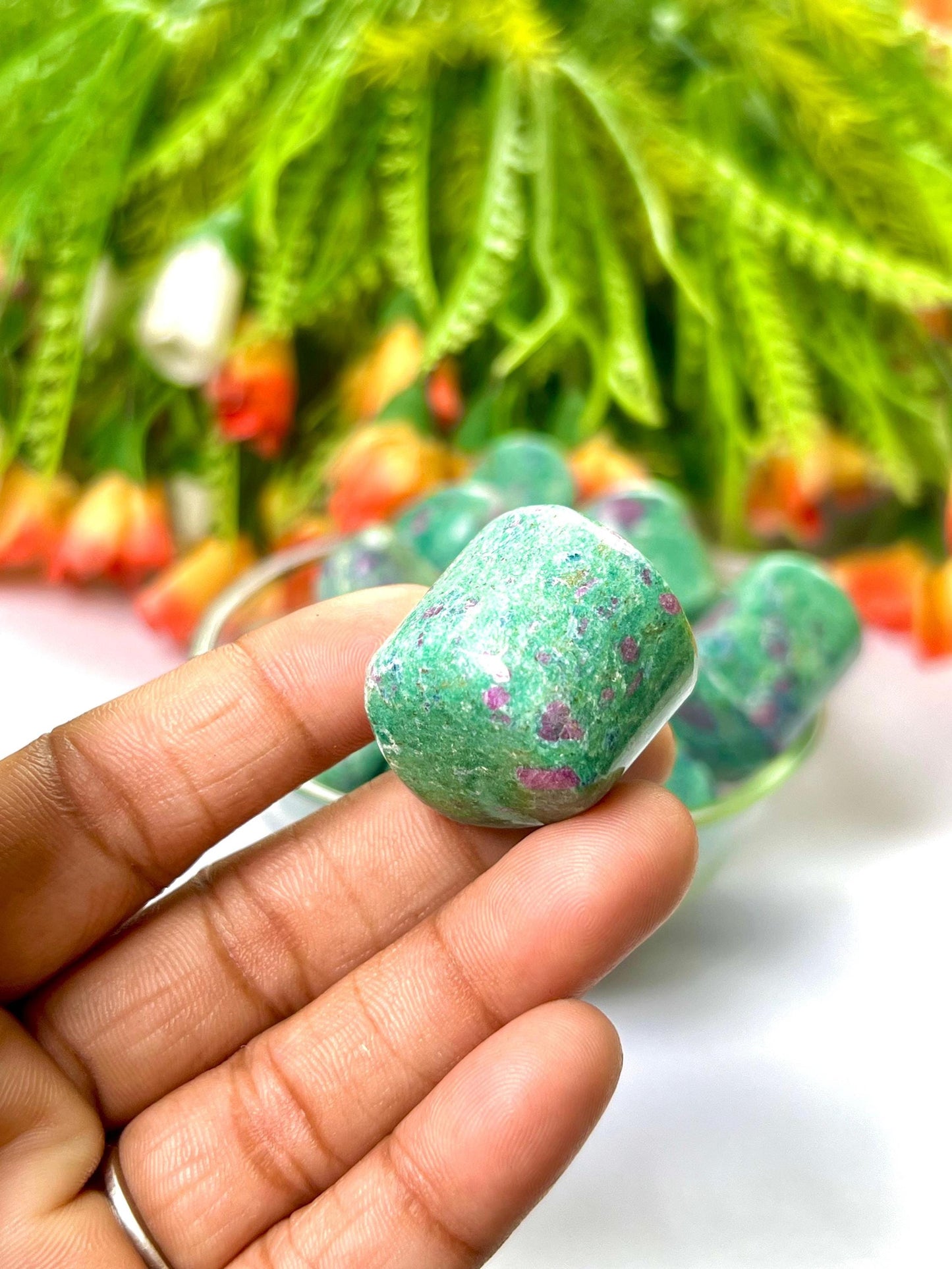 Ruby Zoisite Stone Tumbled Stone - Spiritual Stone -Healing Crystals in pack sizes of 1,3,5, and 10 Pieces Quality AAAAA +++++