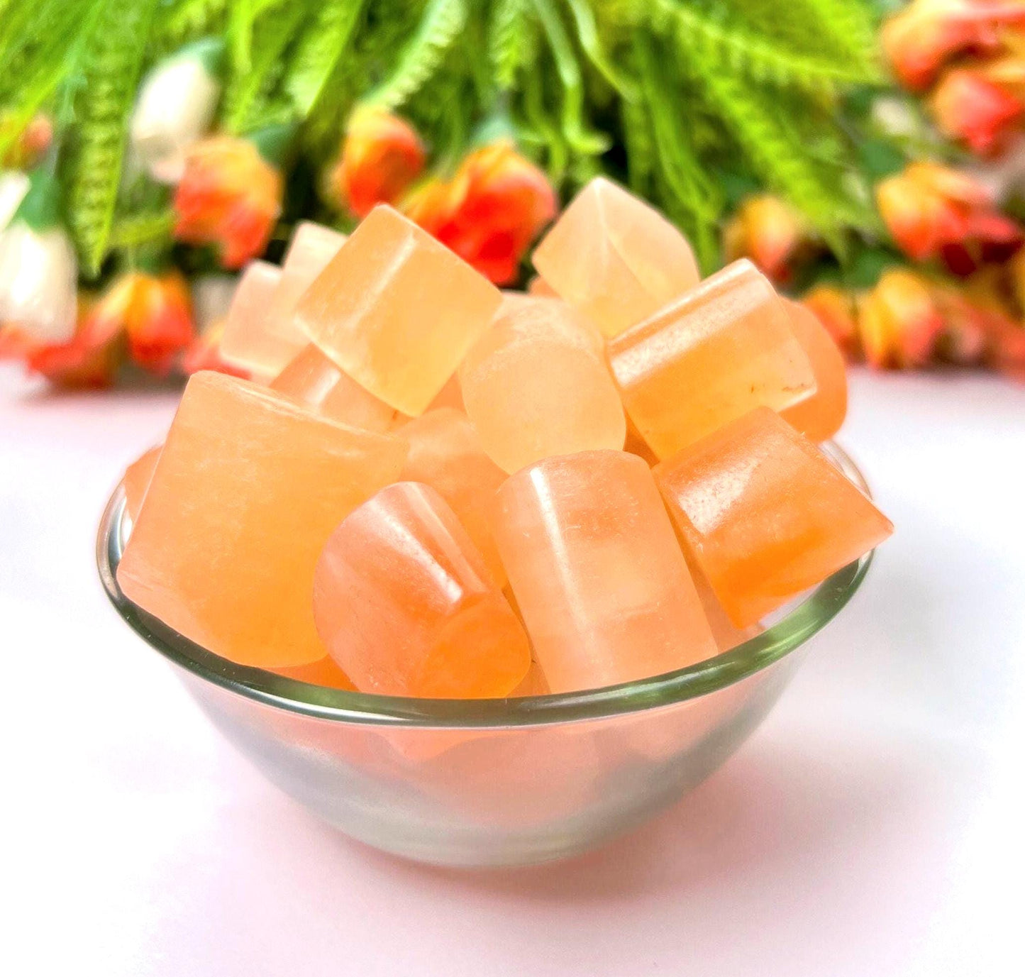 Orange Selenite Stone Tumbled Stone - Spiritual Stone -Healing Crystals in pack sizes of 1,3,5, and 10 Pieces Quality AAAAA +++++