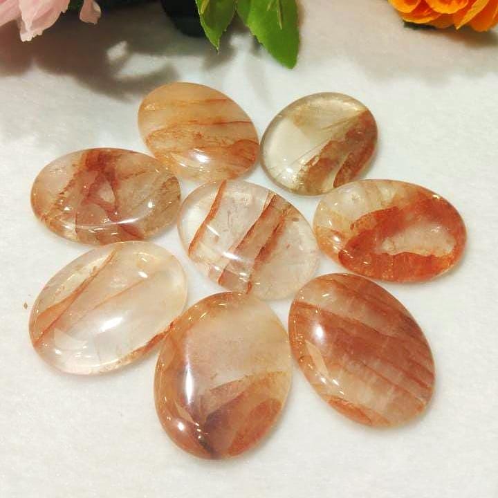 Red Fire Azeztulite Stone Worry Stone – Crystal Worry Stone – Pocket Stone – Healing Crystal - 4cmx3cm Thumb Stone One (1) Piece