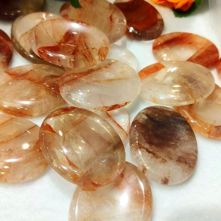 Red Fire Azeztulite Stone Worry Stone – Crystal Worry Stone – Pocket Stone – Healing Crystal - 4cmx3cm Thumb Stone One (1) Piece