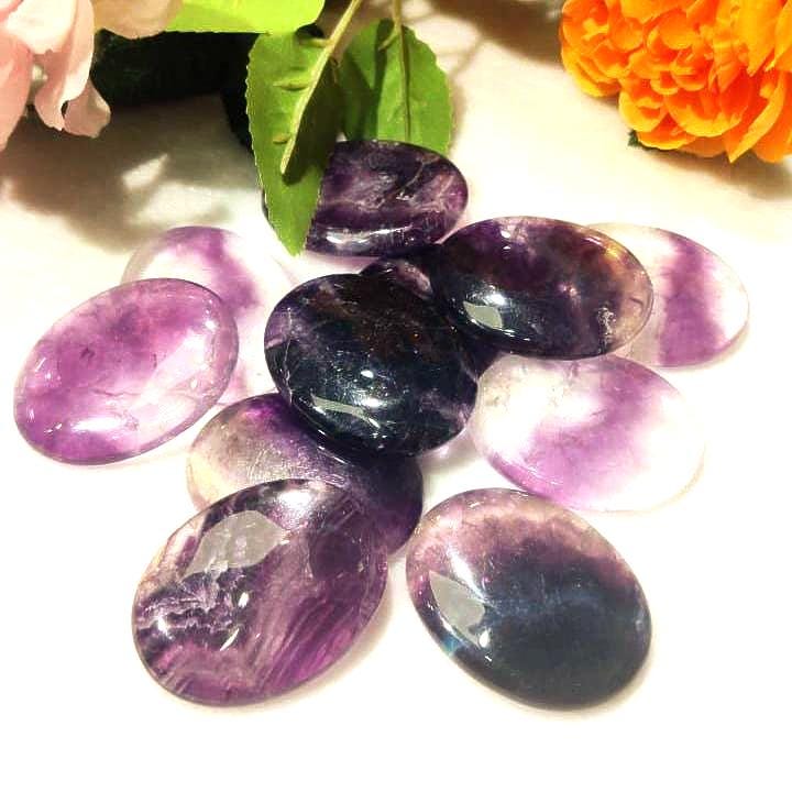 Purple Fluorite Stone Worry Stone – Crystal Worry Stone – Pocket Stone – Healing Crystal - 4cmx3cm Thumb Stone One (1) Piece
