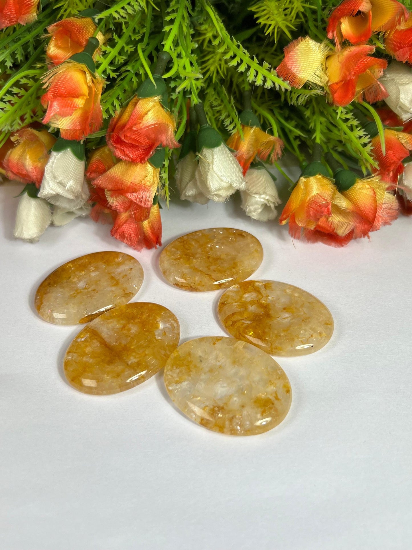 Golden Healer Quartz Stone Worry Stone – Crystal Worry Stone – Pocket Stone – Healing Crystal - 4cmx3cm Thumb Stone One (1) Piece