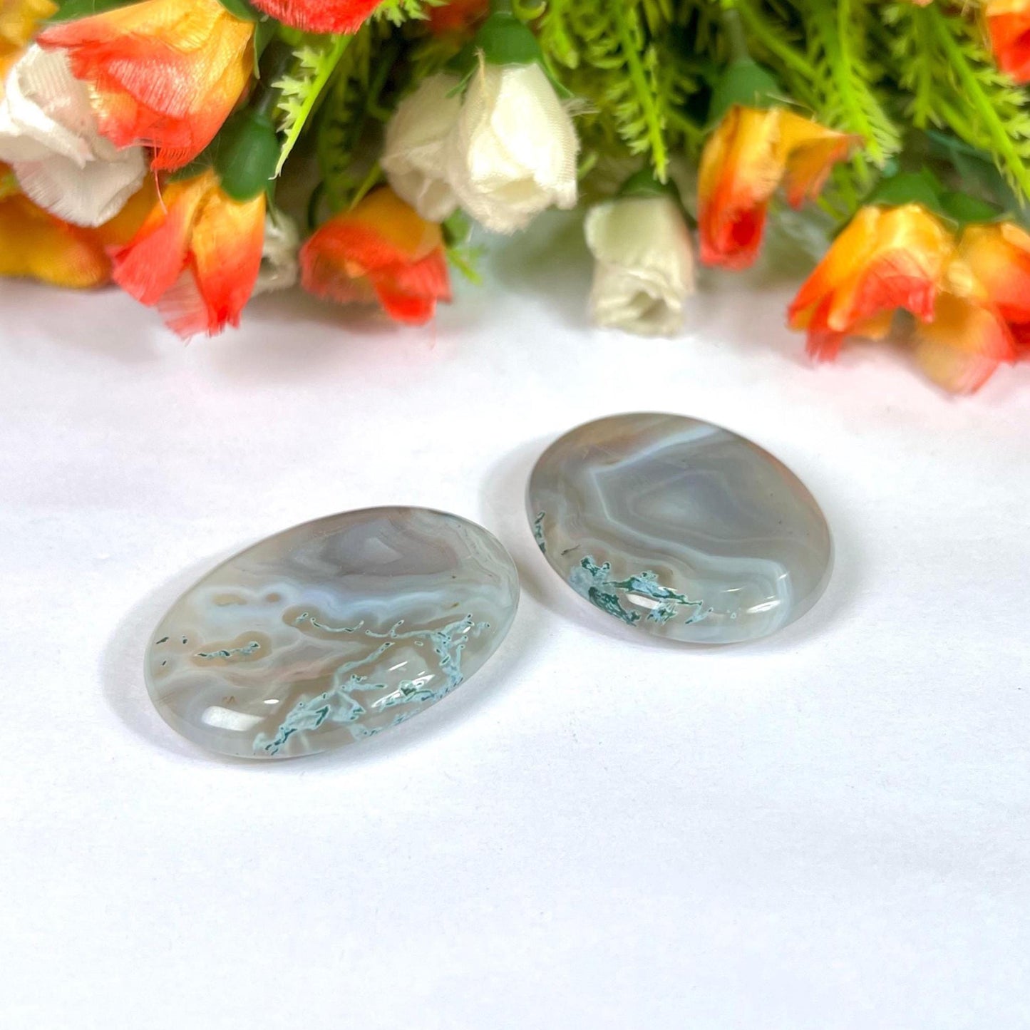 Grey Chalcedony Stone Worry Stone – Crystal Worry Stone – Pocket Stone – Healing Crystal - 4cmx3cm Thumb Stone One (1) Piece