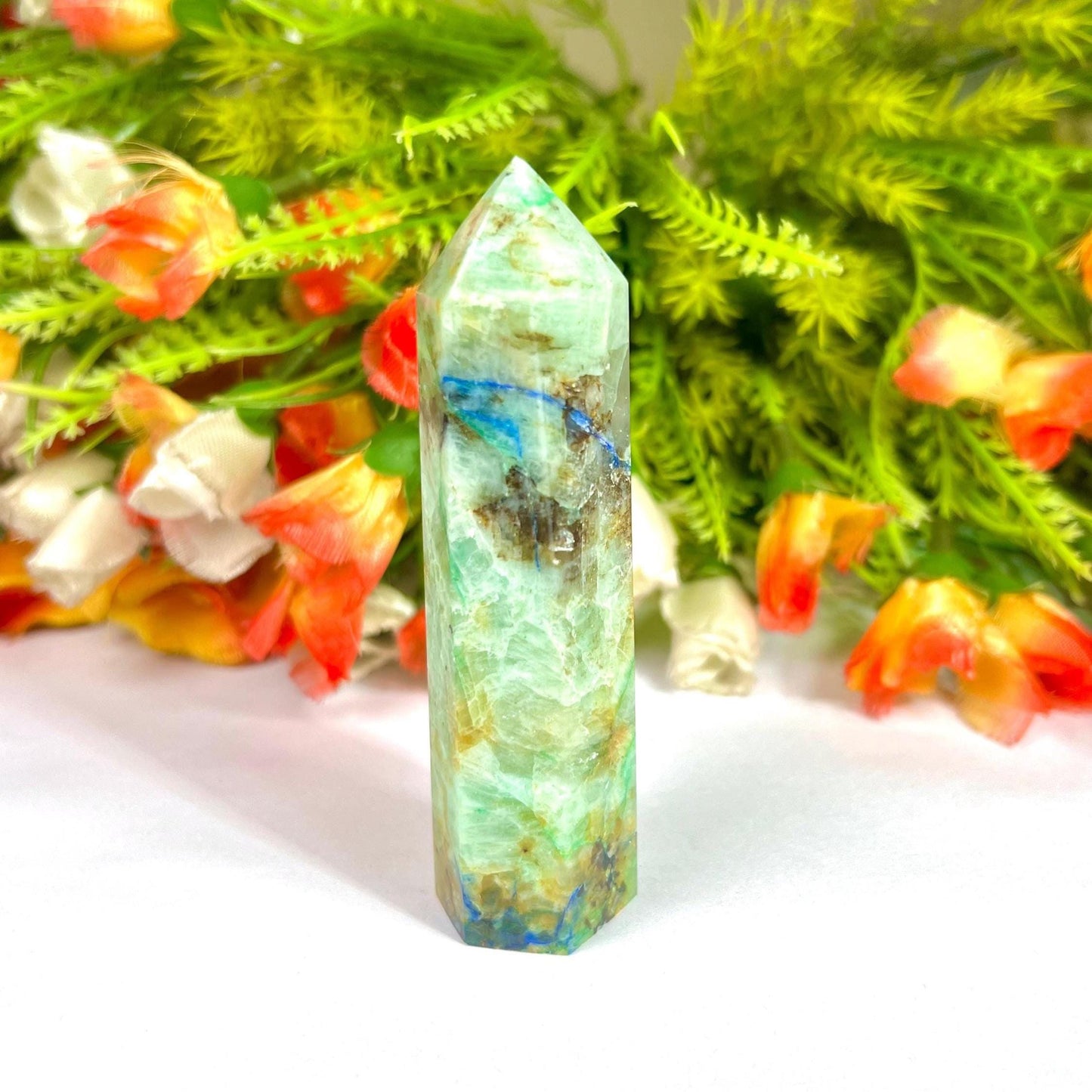 Phoenix Stone Crystal Tower Pencil Point Generator-Gemstone Pencil Crystal Tower Wand Stone Obelisk -Home Car Decor Decoration 3" To 4"