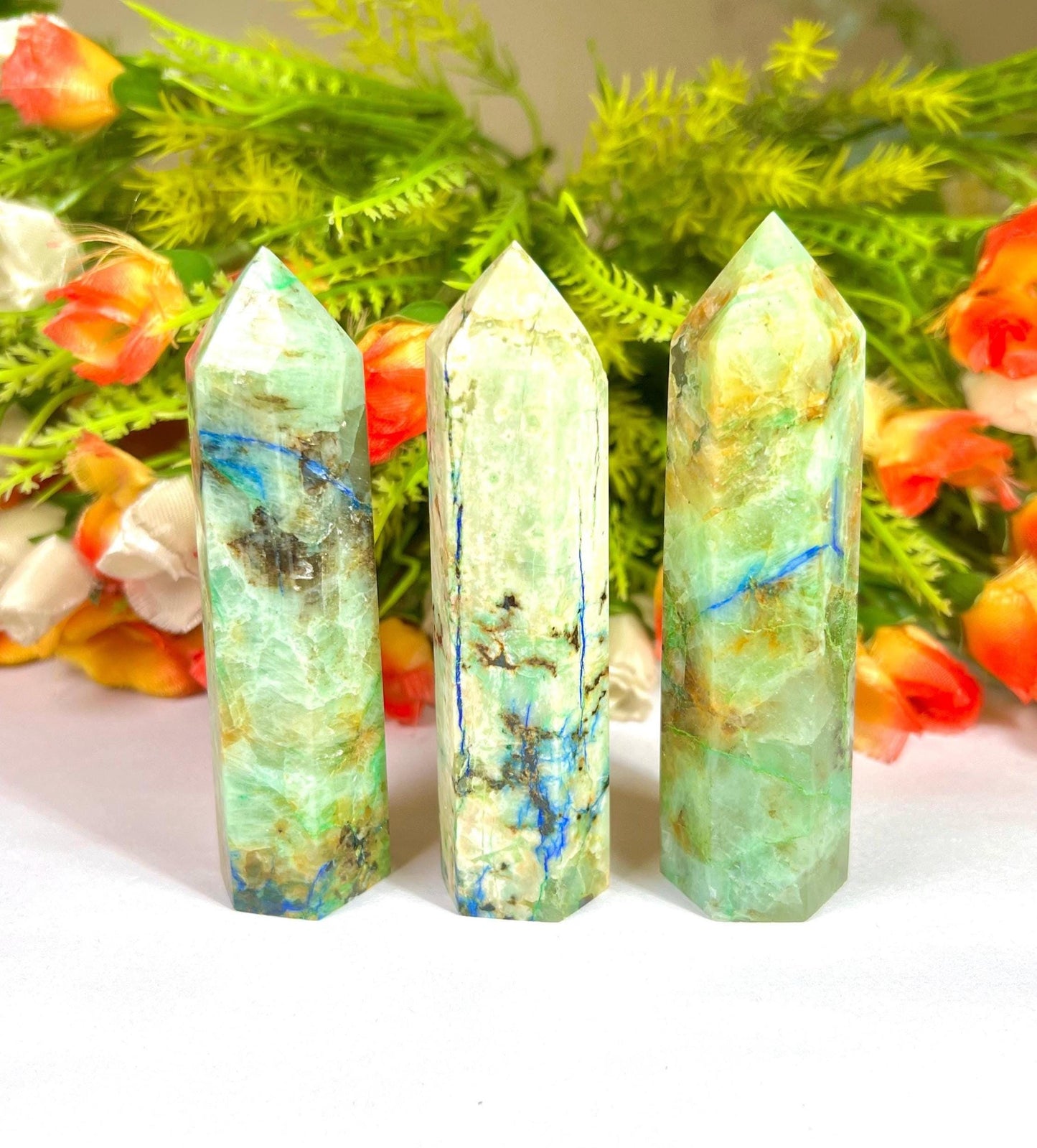 Phoenix Stone Crystal Tower Pencil Point Generator-Gemstone Pencil Crystal Tower Wand Stone Obelisk -Home Car Decor Decoration 3" To 4"