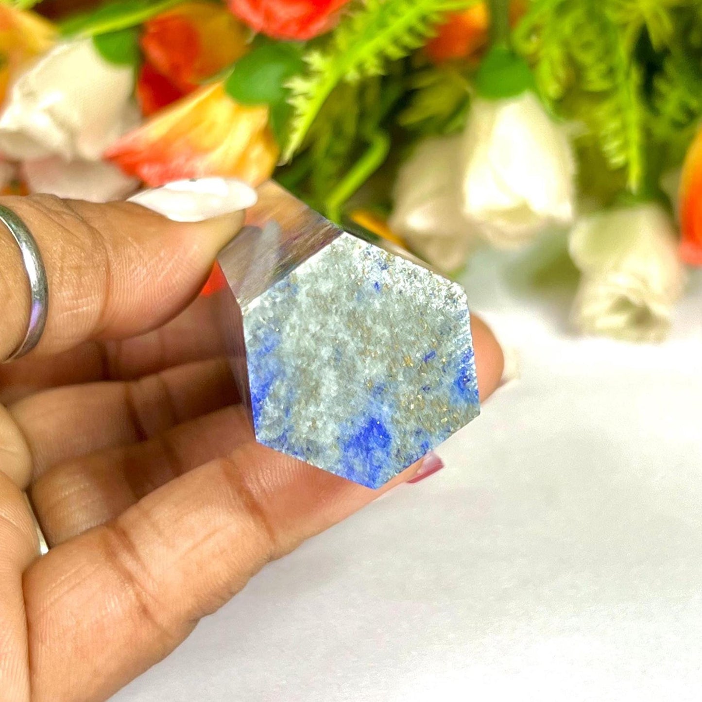 Lapis Lazuli Stone Crystal Tower Pencil Point Generator-Gemstone Pencil Crystal Tower Wand Stone Obelisk -Home Car Decor Decoration 3" To 4"