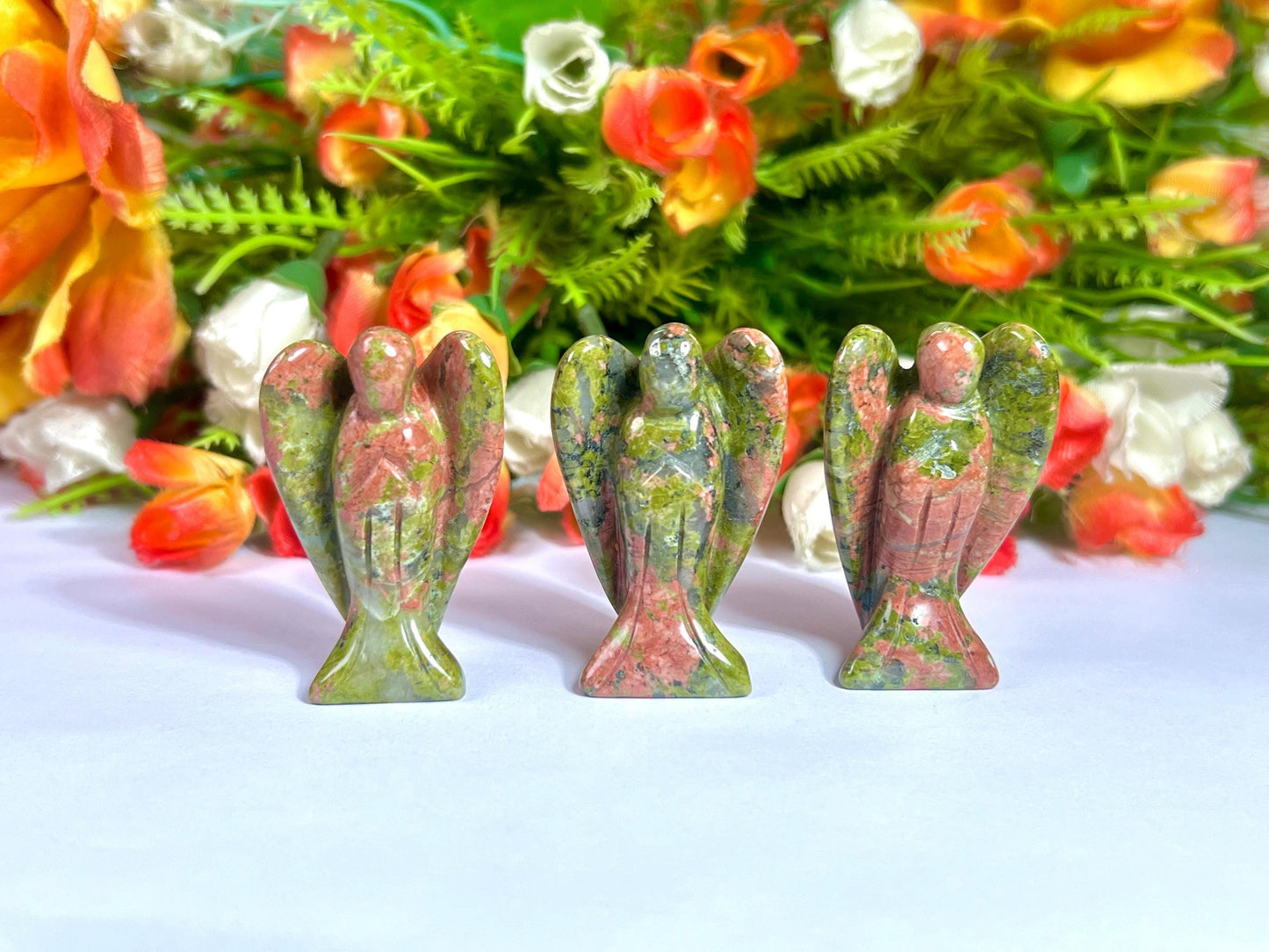 2" Angel Unakite Jasper Stone Guardian Angel blessed Angelic connection