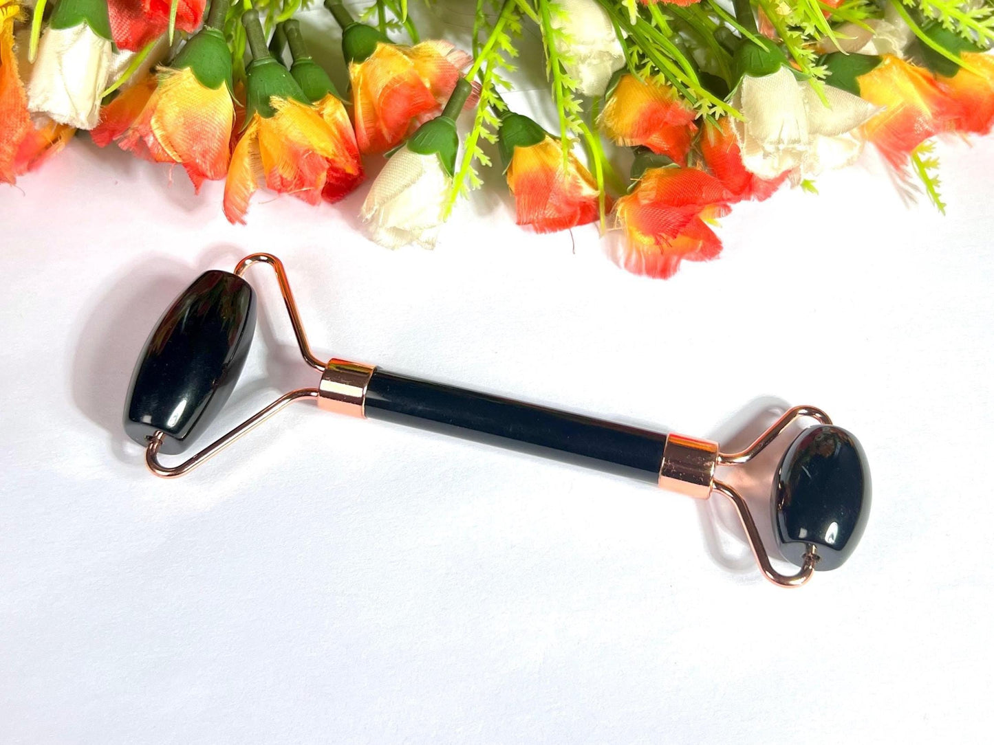 Black Obsidian Crystal Stone Face Massager Roller AAAA ++++ with Gift Box