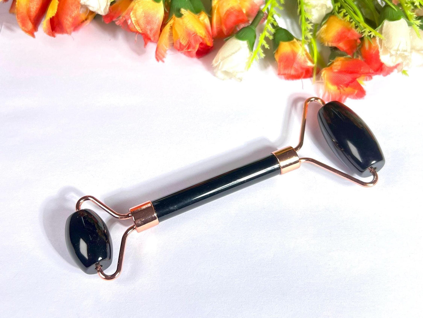 Black Obsidian Crystal Stone Face Massager Roller AAAA ++++ with Gift Box
