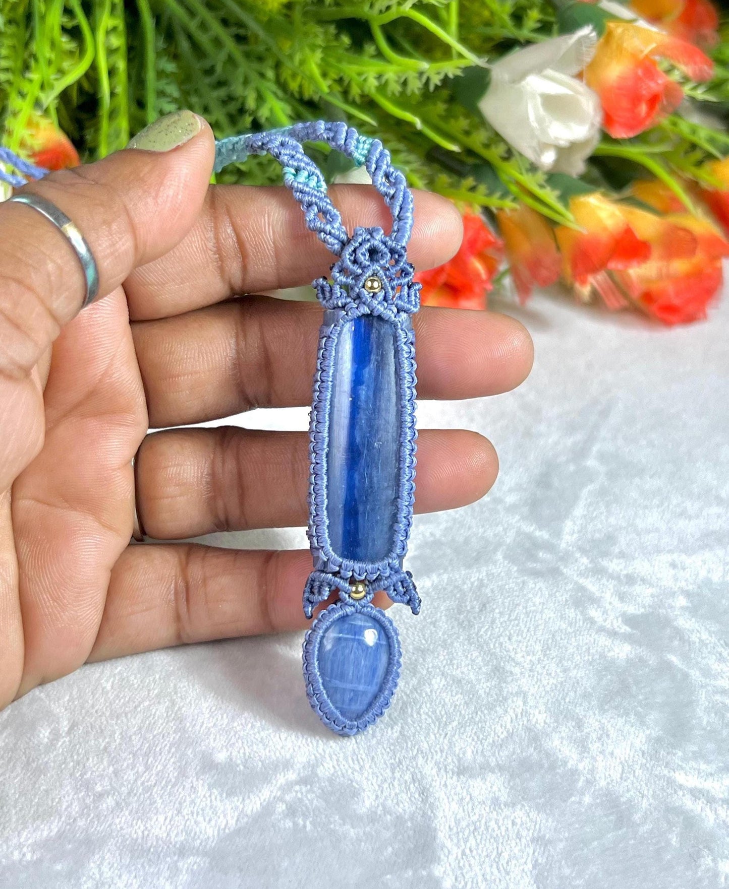 Beautiful Blue Kyanite Stone Necklace